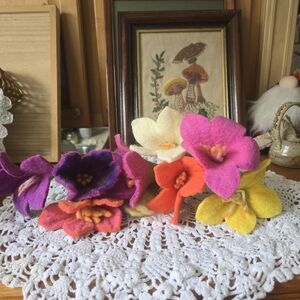 Colorful Felt Flower Arrangement Set/9